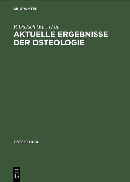 Produktbild: Aktuelle Ergebnisse der Osteologie
