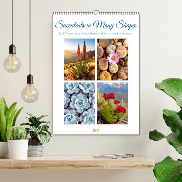 Produktbild: Succulents in Many Shapes (Wall Calendar 2027 DIN A2 portrait), CALVENDO 12 Month Wall Calendar