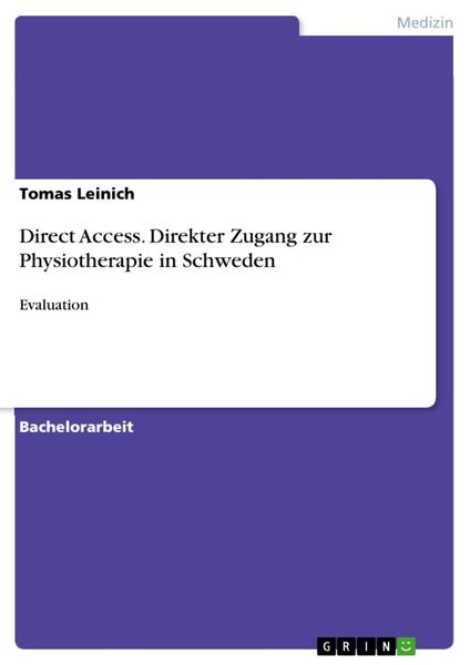 Produktbild: Direct Access - Direkter Zugang zur Physiotherapie in Schweden