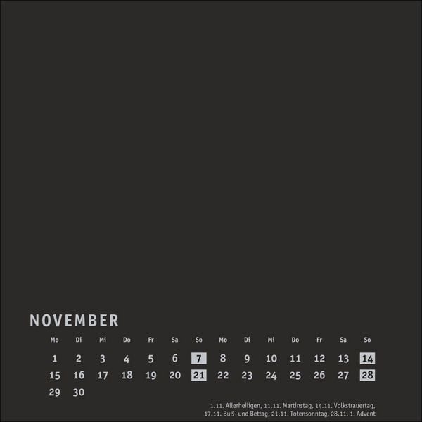 Produktbild: Premium-Bastelkalender schwarz klein 2027