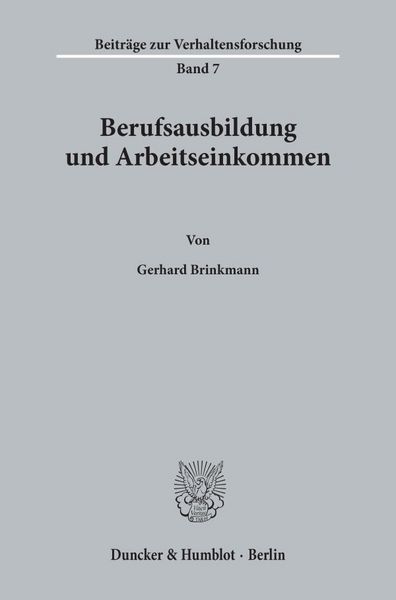 Produktbild: Berufsausbildung und Arbeitseinkommen.
