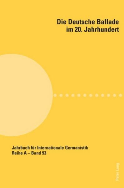 Produktbild: Die deutsche Ballade im 20. Jahrhundert
