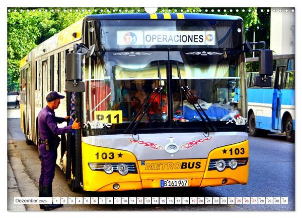Produktbild: Omnibus-Welt - Autobusse in Kuba (Wandkalender 2026 DIN A3 quer), CALVENDO Monatskalender