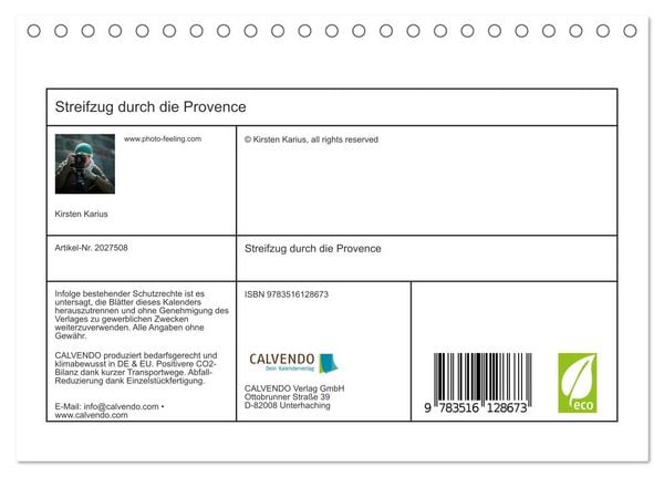 Produktbild: Streifzug durch die Provence (Tischkalender 2026 DIN A5 quer), CALVENDO Monatskalender