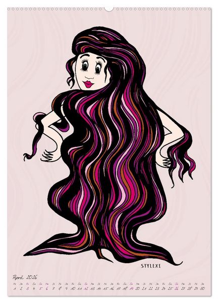 Produktbild: Die HAIRSTYLAS Trendfrisuren (hochwertiger Premium Wandkalender 2026 DIN A2 hoch), Kunstdruck in Hochglanz