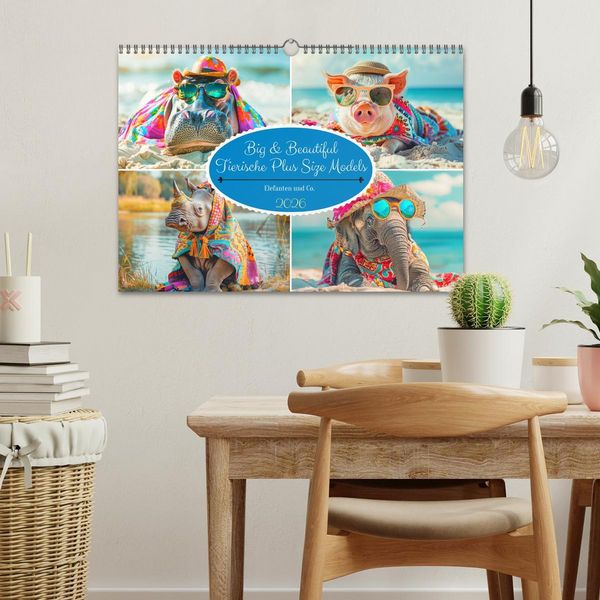 Produktbild: Big & Beautiful. Tierische Plus Size Models. Elefanten und Co. (Wandkalender 2026 DIN A3 quer), CALVENDO Monatskalender