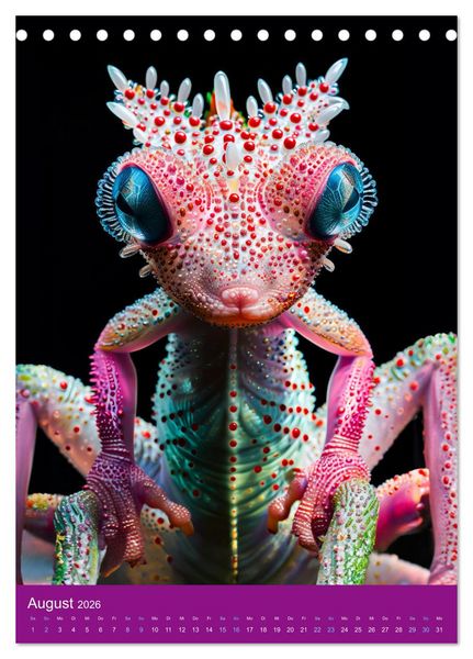 Produktbild: Neon-Evolution - Fluoreszierende Fantasietiere der KI-Welt (Tischkalender 2026 DIN A5 hoch), CALVENDO Monatskalender