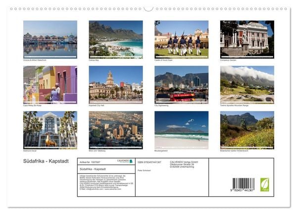 Produktbild: S&uuml;dafrika - Kapstadt (hochwertiger Premium Wandkalender 2026 DIN A2 quer), Kunstdruck in Hochglanz