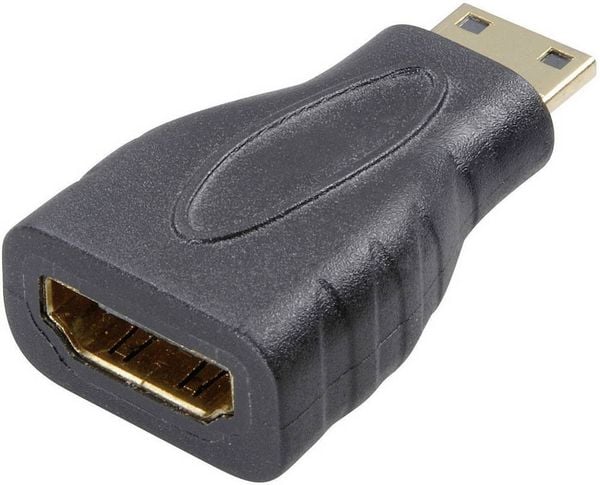 Produktbild: SpeaKa Professional SP-7869908 HDMI Adapter [1x HDMI-Stecker C Mini - 1x HDMI-Buchse] Schwarz vergoldete Steckkontakte