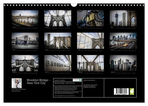 Produktbild: Brooklyn Bridge - New York City (Wandkalender 2026 DIN A3 quer), CALVENDO Monatskalender