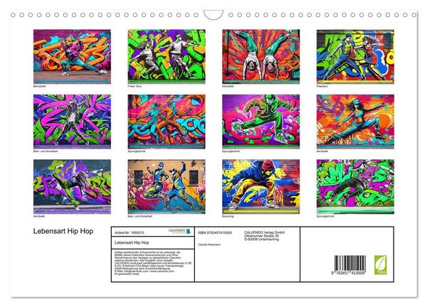 Produktbild: Lebensart Hip Hop (Wandkalender 2026 DIN A3 quer), CALVENDO Monatskalender
