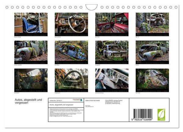 Produktbild: Autos, abgestellt und vergessen (Wandkalender 2026 DIN A4 quer), CALVENDO Monatskalender