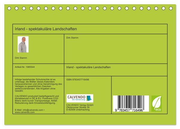 Produktbild: Irland - spektakul&auml;re Landschaften (Tischkalender 2026 DIN A5 quer), CALVENDO Monatskalender