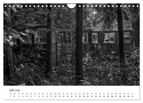 Produktbild: Wachgek&uuml;sst - Vom Zauber der Vergangenheit - S&uuml;dwestkirchhof Stahnsdorf (Wandkalender 2026 DIN A4 quer), CALVENDO Monatskalender