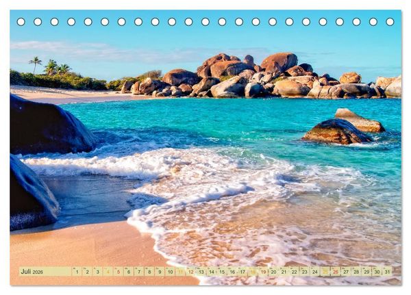 Produktbild: Reise in die Karibik - von den Bahamas bis Aruba (Tischkalender 2026 DIN A5 quer), CALVENDO Monatskalender