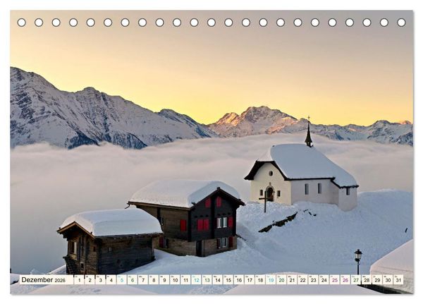 Produktbild: Hotspots im Wallis - Schweiz (Tischkalender 2026 DIN A5 quer), CALVENDO Monatskalender