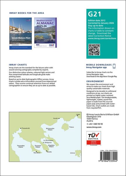 Produktbild: G21 Northwest Aegean Sea, Imray Chart