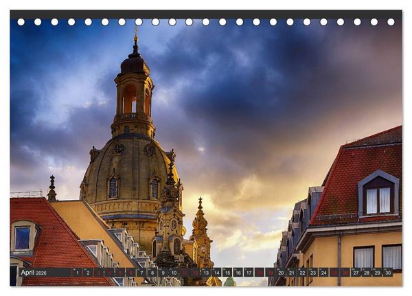Produktbild: Dresden - Die Frauenkirche (Tischkalender 2026 DIN A5 quer), CALVENDO Monatskalender