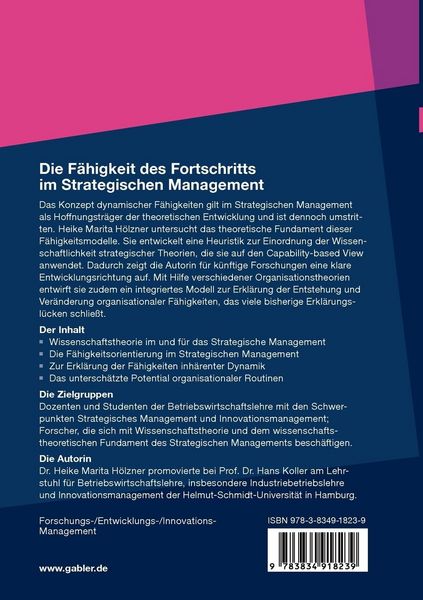 Produktbild: Die F&auml;higkeit des Fortschritts im Strategischen Management