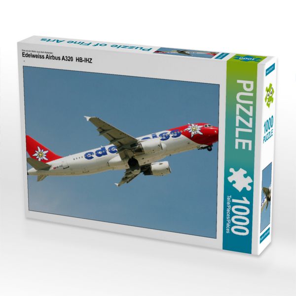 Produktbild: CALVENDO Puzzle Edelweiss Airbus A320 HB-IHZ | 1000 Teile Lege-Gr&ouml;&szlig;e 64x48cm Foto-Puzzle f&uuml;r gl&uuml;ckliche Stunden