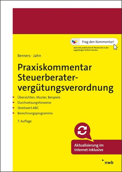 Produktbild: Praxiskommentar Steuerberaterverg&uuml;tungsverordnung