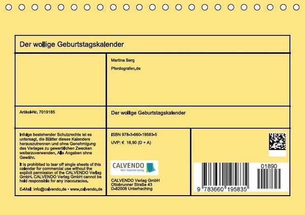 Produktbild: Der wollige Geburtstagskalender (Tischkalender immerw&auml;hrend DIN A5 quer)