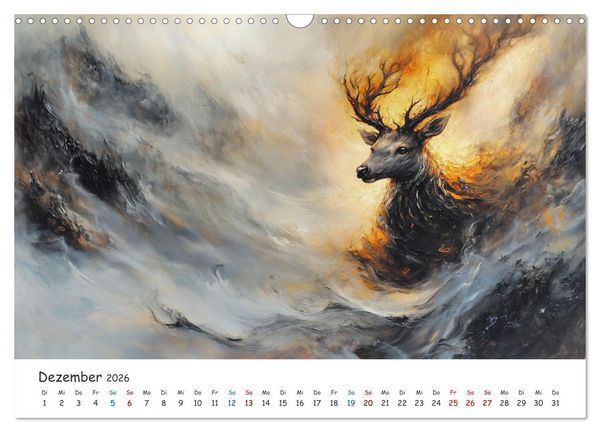 Produktbild: Tiere in der Kunst (Wandkalender 2026 DIN A3 quer), CALVENDO Monatskalender