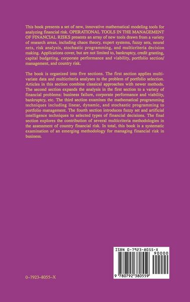 Produktbild: Operational Tools in the Management of Financial Risks