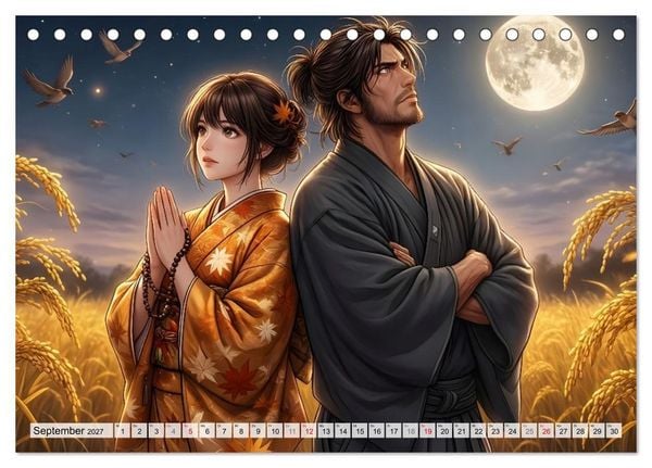 Produktbild: Meiji Mondkalender (Tischkalender 2027 DIN A5 quer), CALVENDO Monatskalender