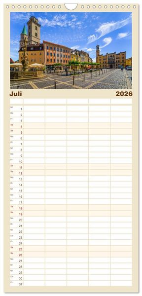 Produktbild: Familienplaner 2026 - Sachsen Impressionen mit 5 Spalten (Wandkalender, 21 x 45 cm) CALVENDO