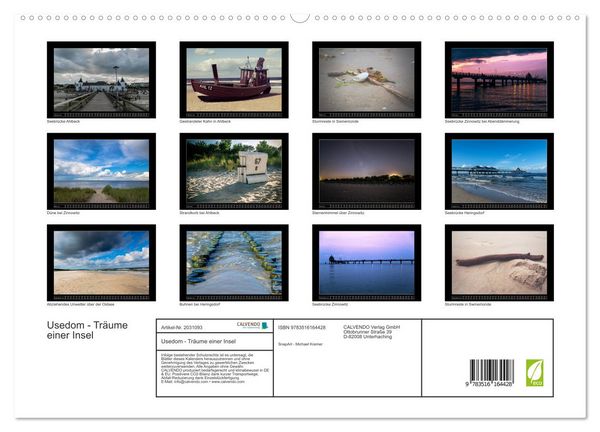 Produktbild: Usedom - Tr&auml;ume einer Insel (hochwertiger Premium Wandkalender 2026 DIN A2 quer), Kunstdruck in Hochglanz