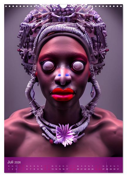 Produktbild: Voodoo-Sch&ouml;nheiten - Computertr&auml;ume aus der KI (Wandkalender 2026 DIN A3 hoch), CALVENDO Monatskalender