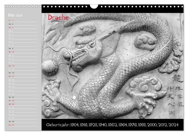Produktbild: Das Chinesische Horoskop / Geburtstagskalender (Wandkalender 2026 DIN A3 quer), CALVENDO Monatskalender