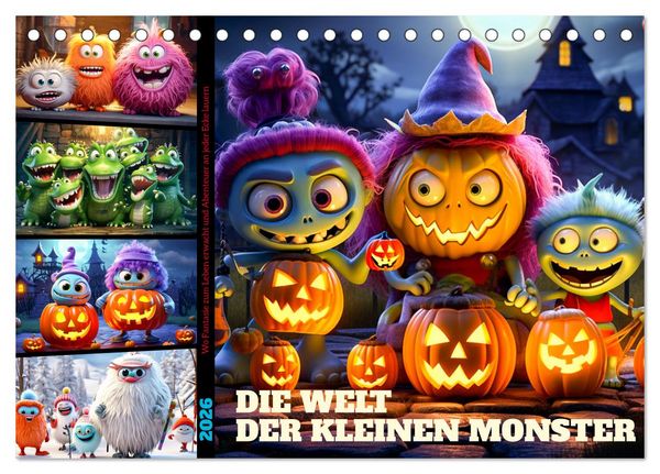 Die Welt der kleinen Monster (Tischkalender 2026 DIN A5 quer), CALVENDO Monatskalender