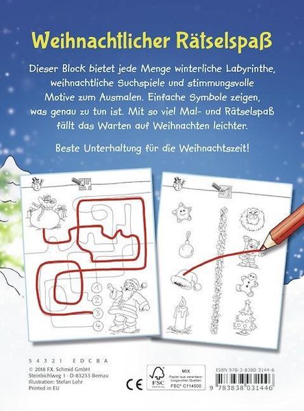 Produktbild: Mein sch&ouml;nster Mal- und R&auml;tselspa&szlig; Weihnachten