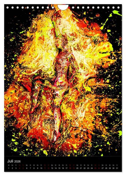 Produktbild: Farbakte - Action Paintings (Wandkalender 2026 DIN A4 hoch), CALVENDO Monatskalender