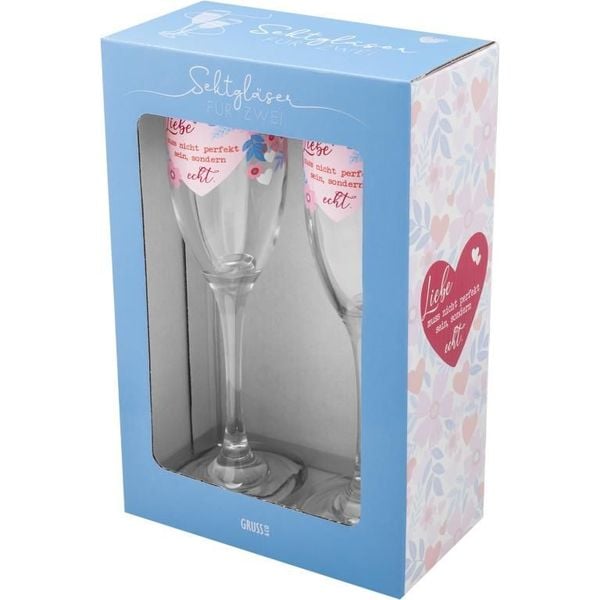 Sektglas Set Motiv "ECHT"