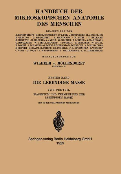 Die Lebendige Masse, Taschenbuch von F. Wassermann, Springer Berlin, 9783540010944