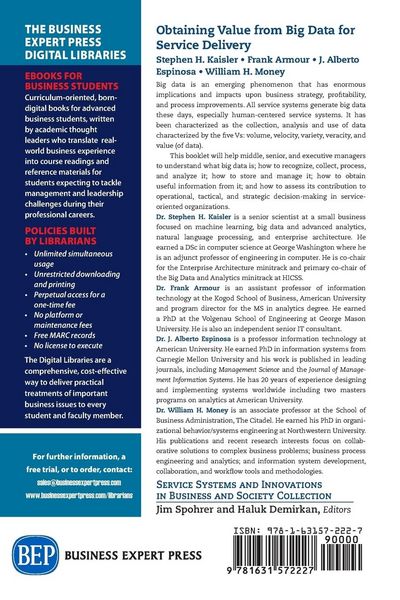 Produktbild: Obtaining Value from Big Data for Service Delivery