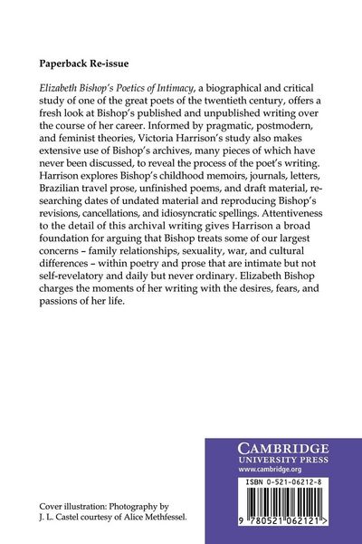 Produktbild: Elizabeth Bishop's Poetics of Intimacy