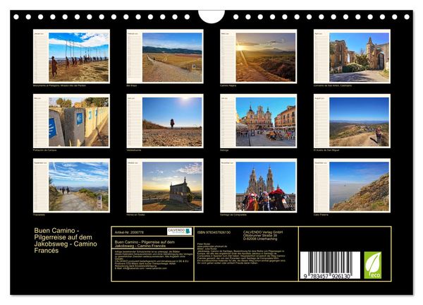Produktbild: Buen Camino - Pilgerreise auf dem Jakobsweg - Camino Franc&eacute;s (Wandkalender 2026 DIN A4 quer), CALVENDO Monatskalender
