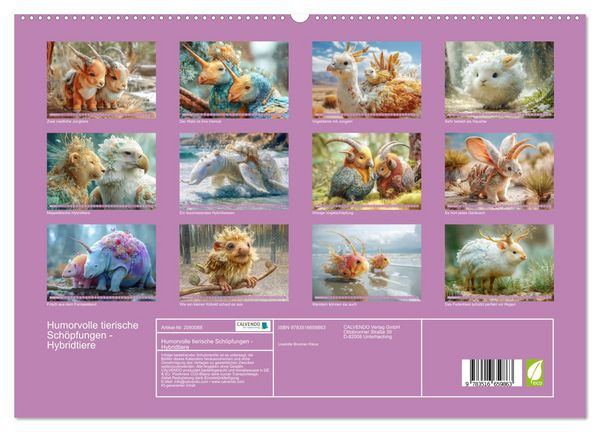 Produktbild: Humorvolle tierische Sch&ouml;pfungen - Hybridtiere (hochwertiger Premium Wandkalender 2026 DIN A2 quer), Kunstdruck in Hochglanz
