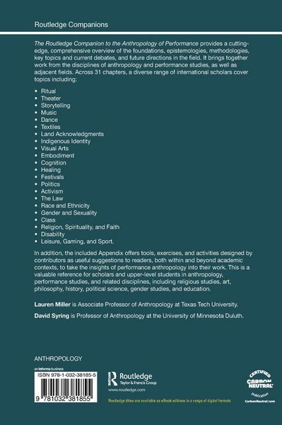 Produktbild: The Routledge Companion to the Anthropology of Performance