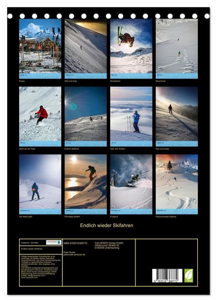 Produktbild: Endlich wieder Skifahren (Tischkalender 2026 DIN A5 hoch), CALVENDO Monatskalender