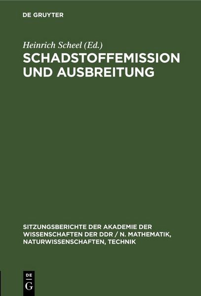 Produktbild: Schadstoffemission und Ausbreitung