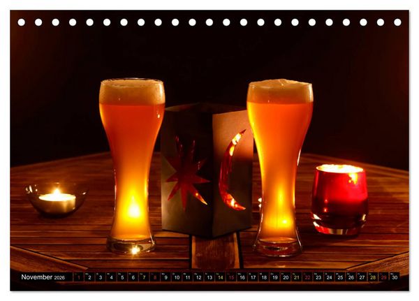 Produktbild: Biergenuss zu jeder Jahreszeit (Tischkalender 2026 DIN A5 quer), CALVENDO Monatskalender