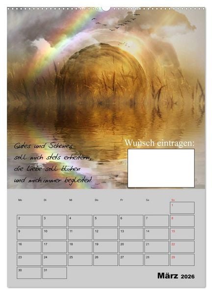 Produktbild: Wunsch- und Zauberkalender (Wandkalender 2026 DIN A2 hoch), CALVENDO Monatskalender