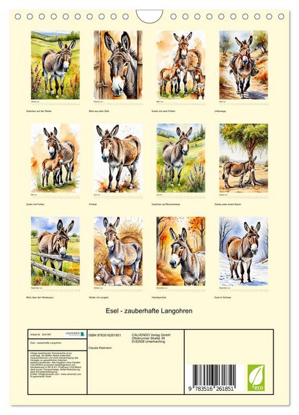 Produktbild: Esel - zauberhafte Langohren (Wandkalender 2026 DIN A4 hoch), CALVENDO Monatskalender