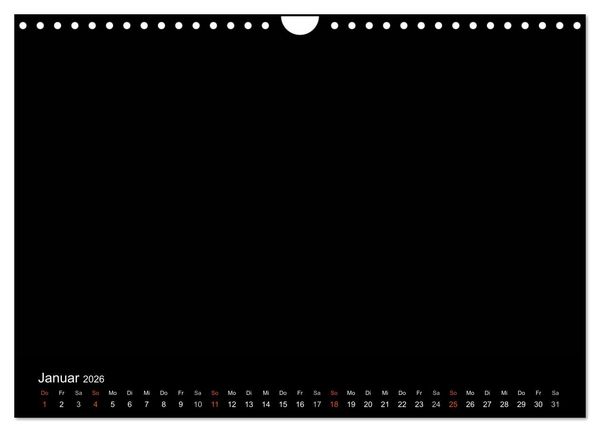 Produktbild: Bastelkalender - Schwarz (Wandkalender 2026 DIN A4 quer), CALVENDO Monatskalender