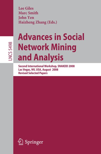 Produktbild: Advances in Social Network Mining and Analysis